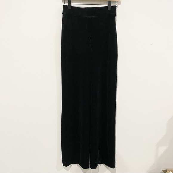 SPANX Velvet Split Hem Wide Leg Pant Very Black Slimming Comfort Size Small - Picture 3 of 14